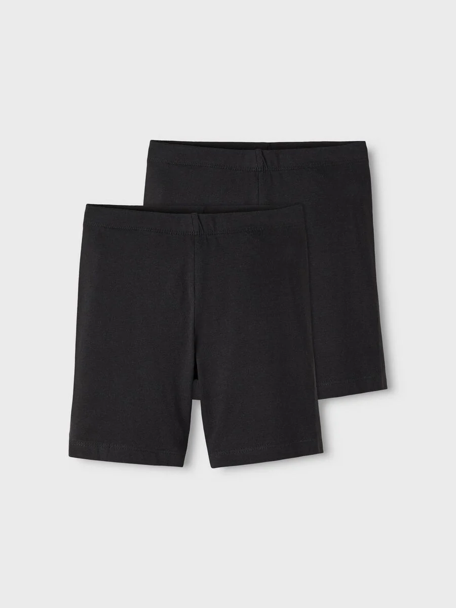 Name It lasten legginsshortsit, NKFVIVIAN 2P SOLID SHORTS Musta - Image 2