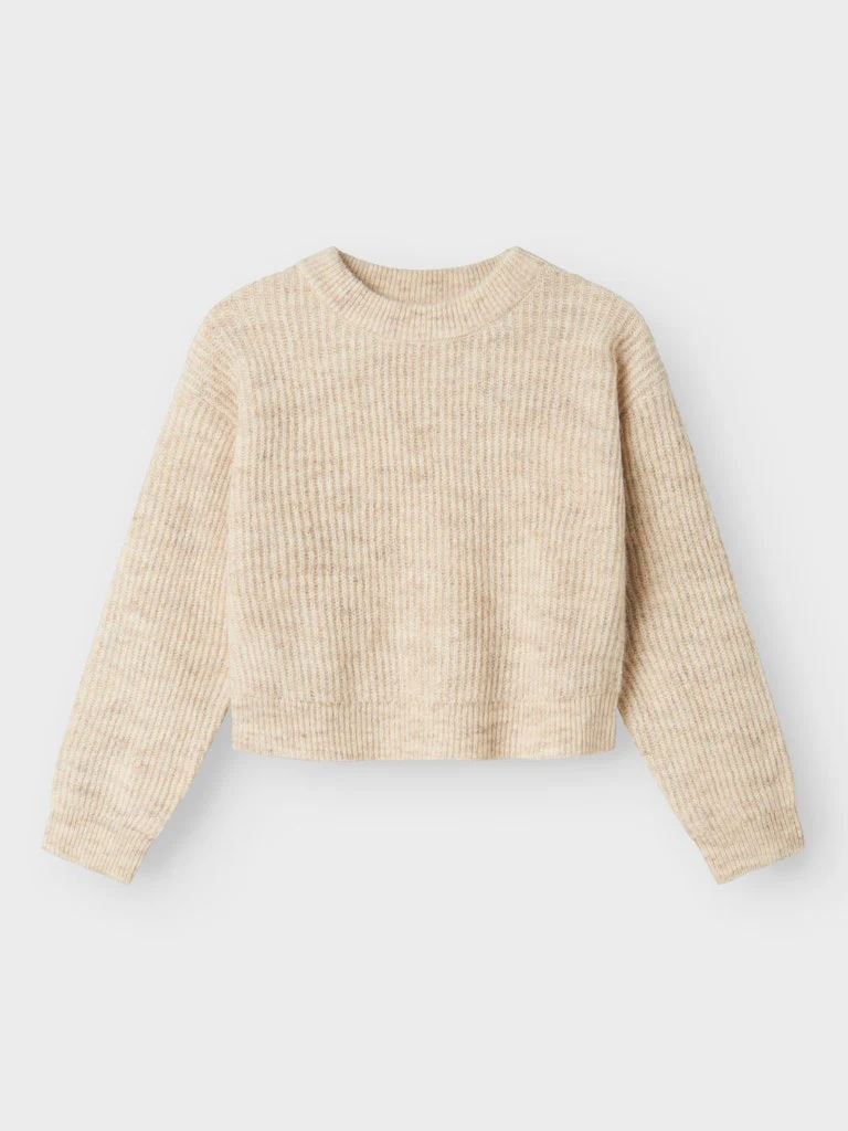 Name It lasten neule, NKFHOLLY LS BOXY SHORT KNIT NOOS Luonnonvalkoinen - Image 3