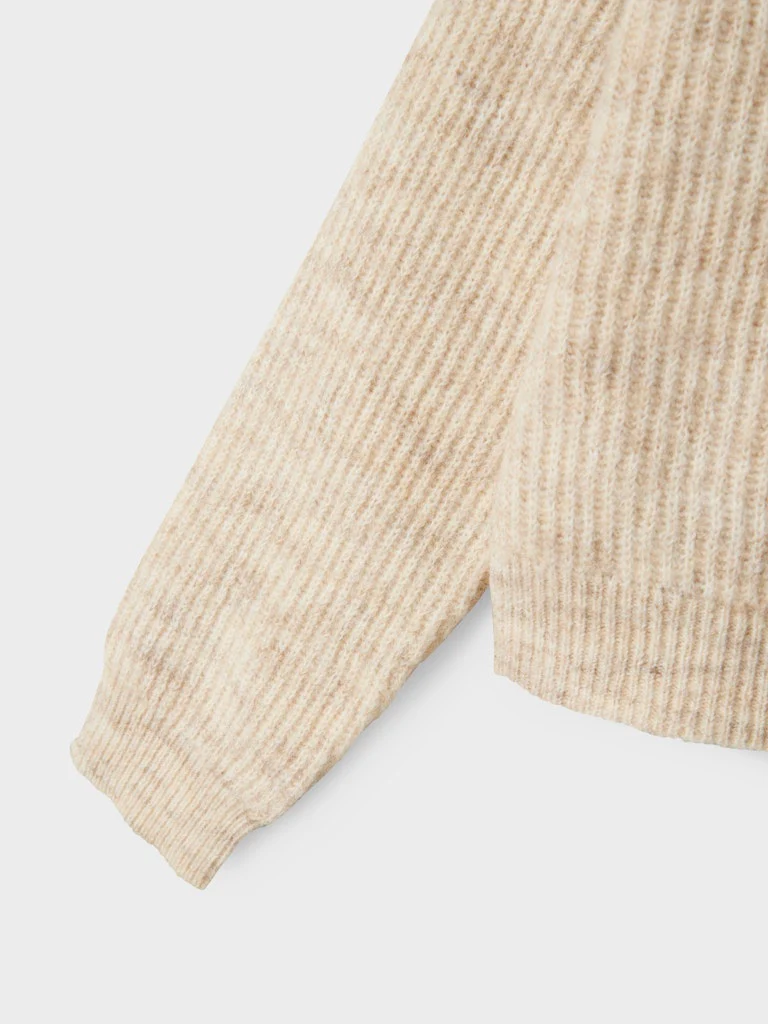 Name It lasten neule, NKFHOLLY LS BOXY SHORT KNIT NOOS Luonnonvalkoinen - Image 4