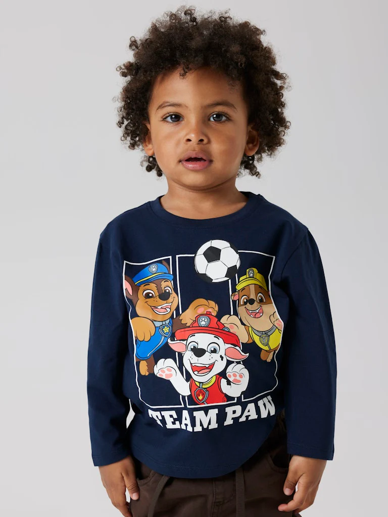 Name It lasten paita, NMMJOLL PAW LS TOP Tummansininen