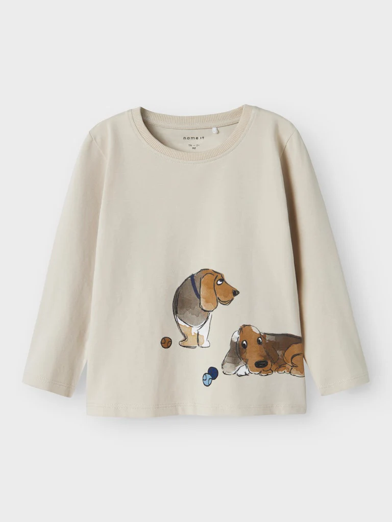 Name It lasten paita, NMMKNUD LS TOP Beige - Image 2