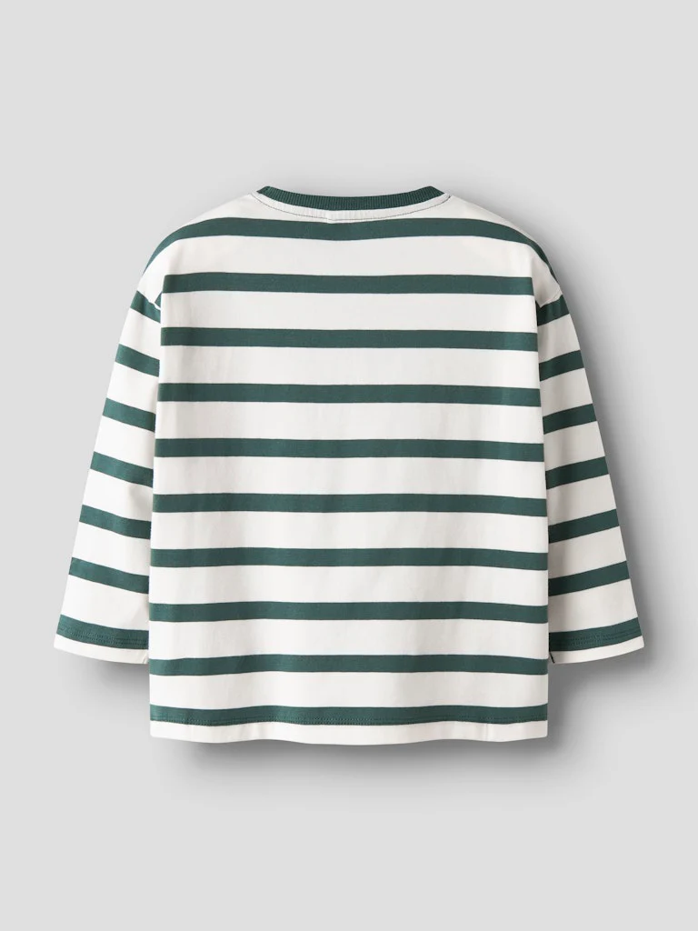 Name It lasten paita, NMMLEROY LS RLX TOP Raidallinen Vihreä - Image 2
