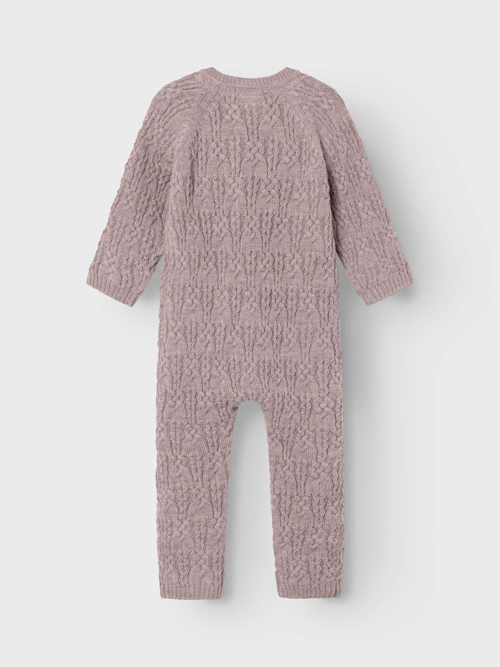 Name It Lasten Potkupuku, NMMWRILLA WOOL LS KNIT SUIT Beige - Image 2