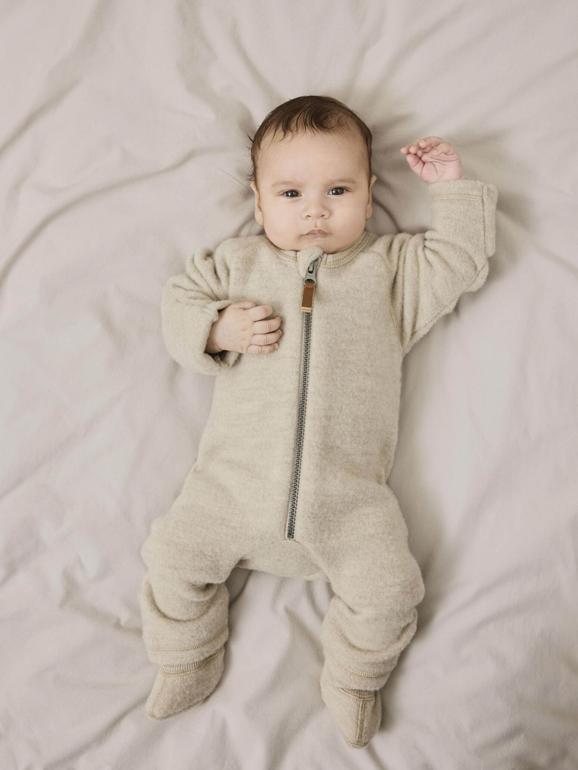 Name It Lasten merinovillahaalari, WOOL SUIT Beige - Image 3
