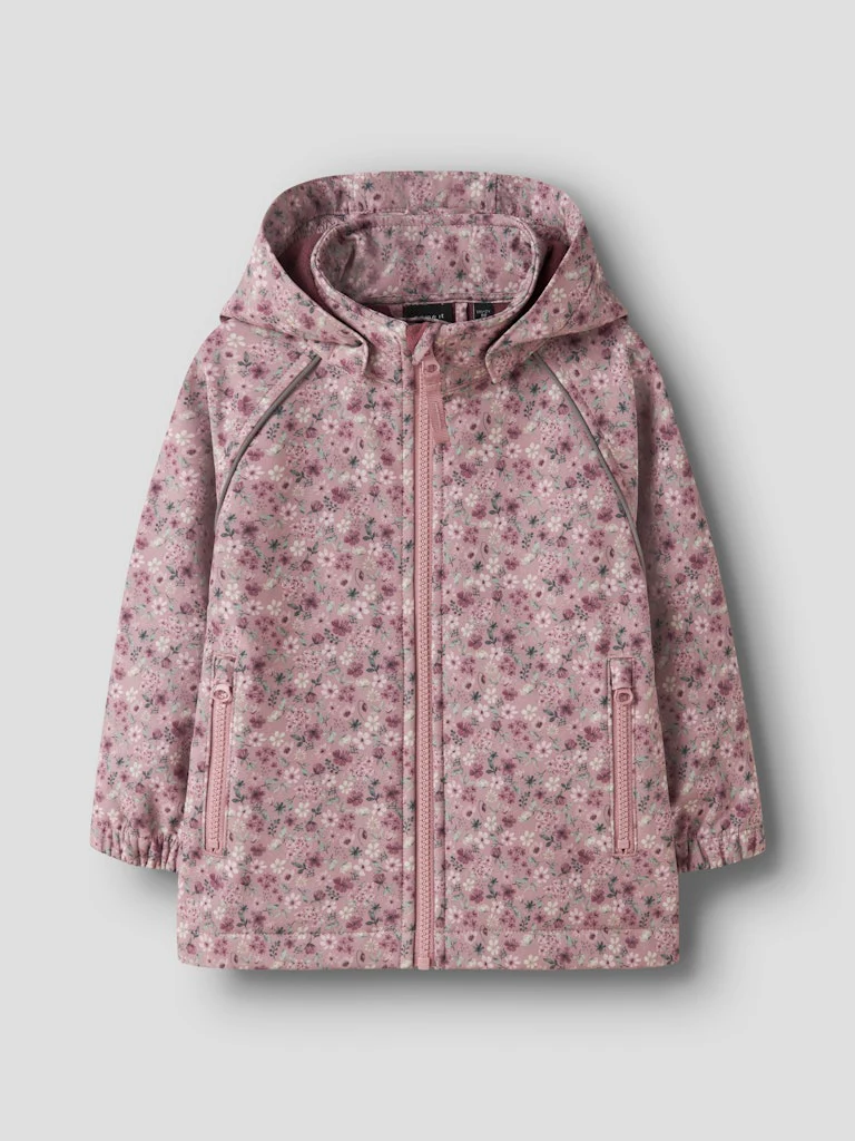 Name It Lasten Softshell Takki, NMMAlfa Softshell Jacket AOP Vaaleanpunainen