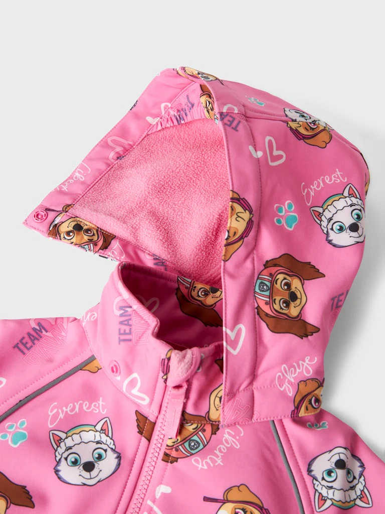 Name It lasten softshellhaalari, NMFALFA PAWPATROL SOFTSHELL  Pinkki - Image 4