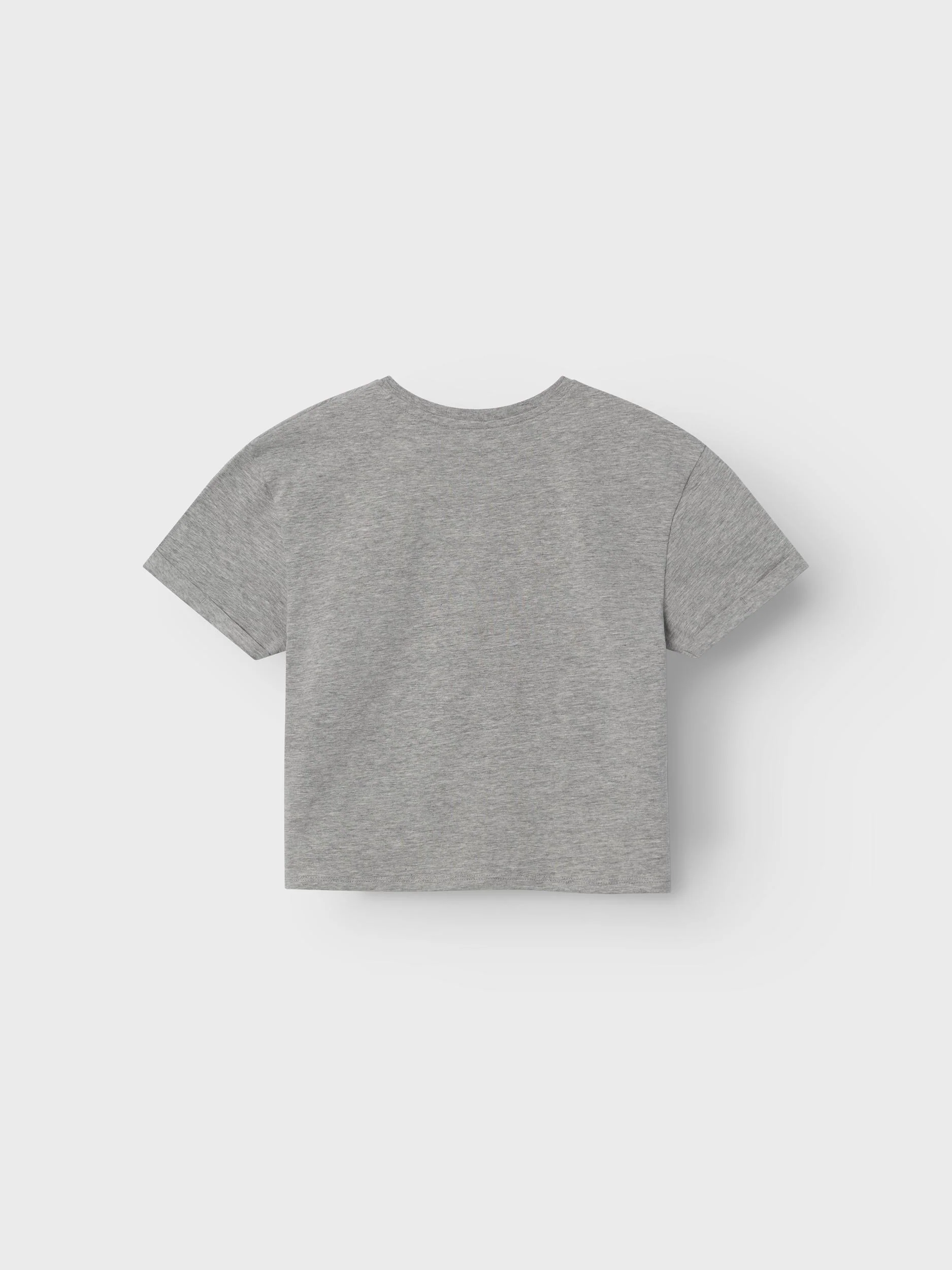 Name It lasten t-paita, NKFNOMA HAPPY SS BOXY TOP Vaaleanharmaa - Image 2