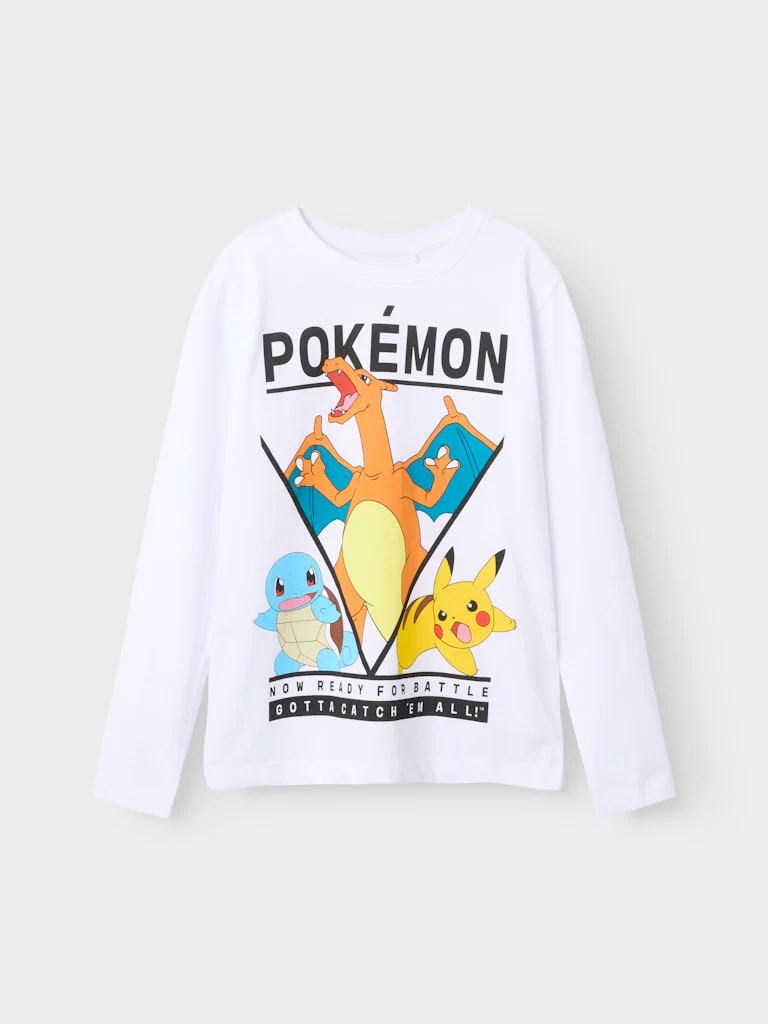 Name It lasten t-paita, NKMAST POKEMON LS NREG TOP BOX Valkoinen - Image 3