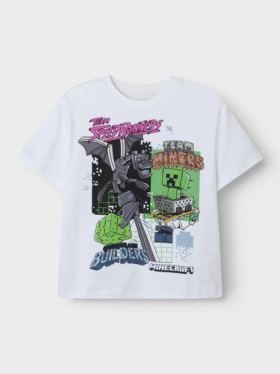 Name It lasten t-paita, NKMJAHI MINECRAFT SS TOP Valkoinen