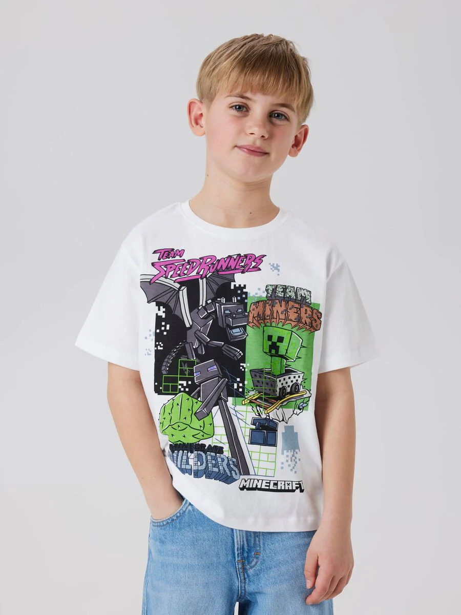 Name It lasten t-paita, NKMJAHI MINECRAFT SS TOP Valkoinen - Image 2