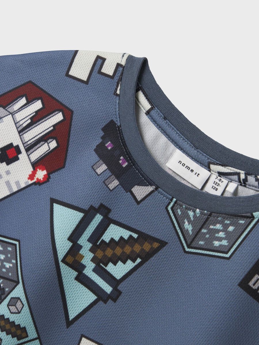 Name It lasten t-paita, NKMMAP MINECRAFT NREG SS POLY TOP Sininen Kuosi - Image 3