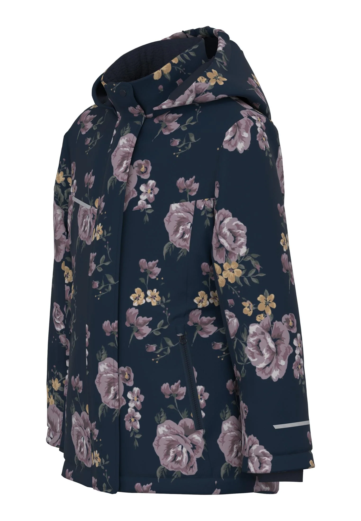 Name It lasten talvitakki, NKFSNOW10 JACKET FLOWER Sininen Kuosi - Image 3