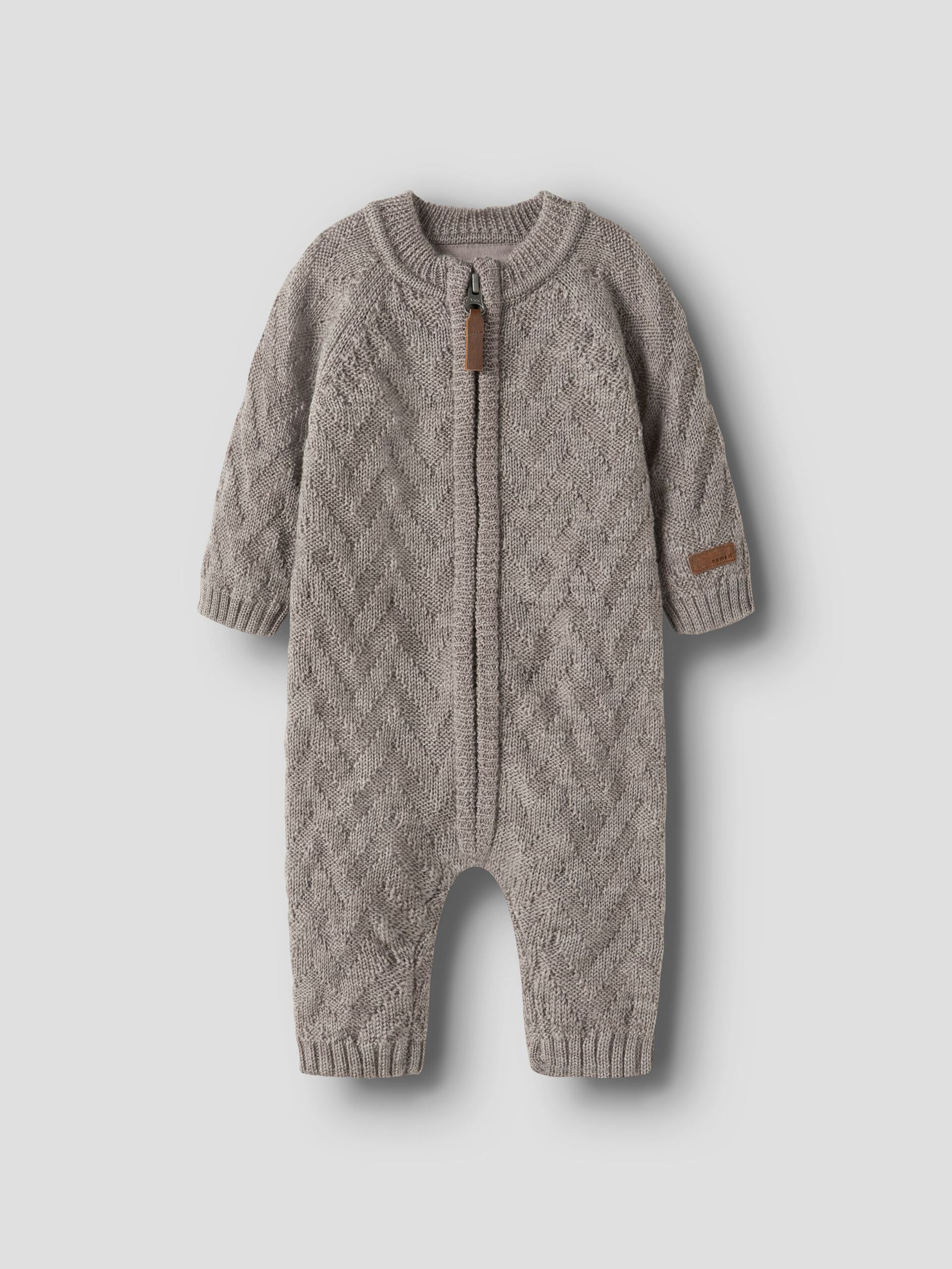 Name It lasten villahaalari, NBNWRUNI WOOL LS KNIT SUIT Beige