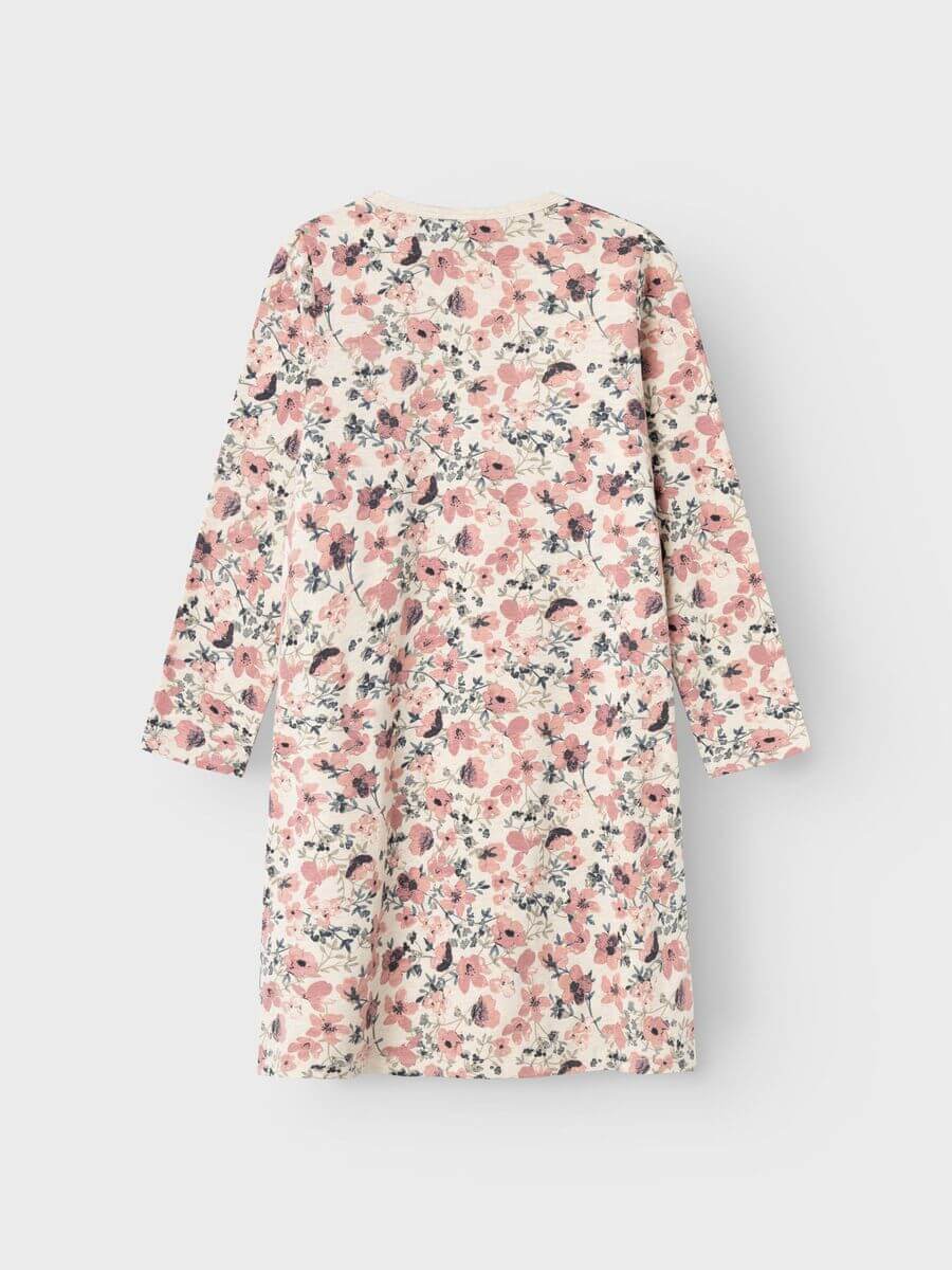 Name It lasten yöasu, NKFNIGHTGOWN LS NOSTALGIA FLOWER Vaaleanpunainen Kuosi - Image 2