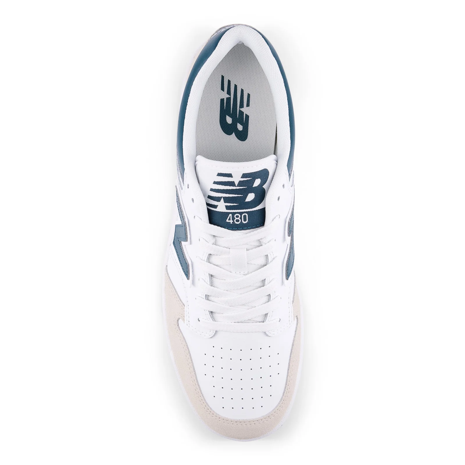New Balance miesten tennarit 480 Sneaker WHT/Medusa Green, valkopohjainen kuosi - Image 3