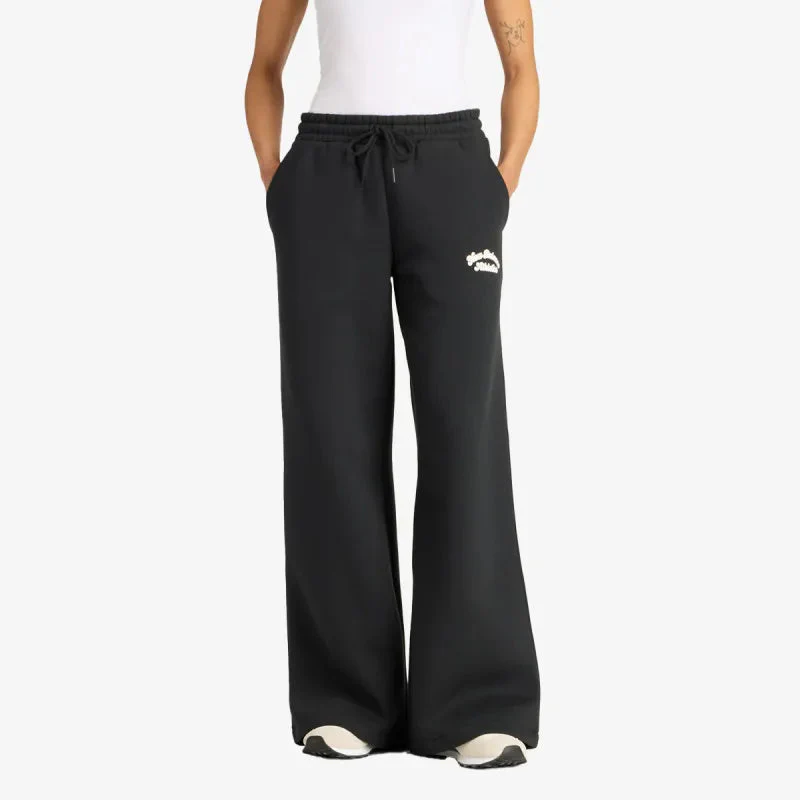 New Balance naisten collegehousut, Linear Heritage Fleece Wide Leg Pant Musta