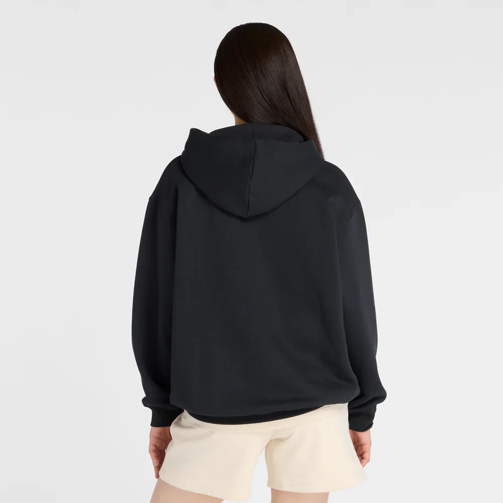 New Balance naisten huppari, Linear Heritage Fleece Long Hoodie Musta - Image 2