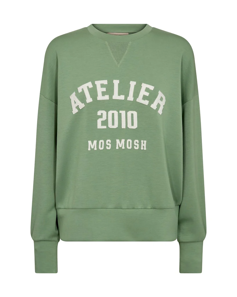 Mos Mosh naisten collegepaita Nima O-LS Sweatshirt, vaaleanvihreä - Image 2