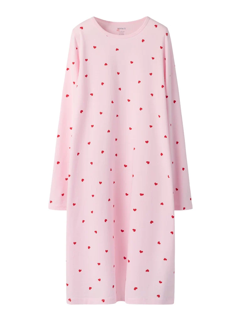 Name It lasten yöpaita NKFNIGHTGOWN HEARTS NOOS, vaaleanpunainen