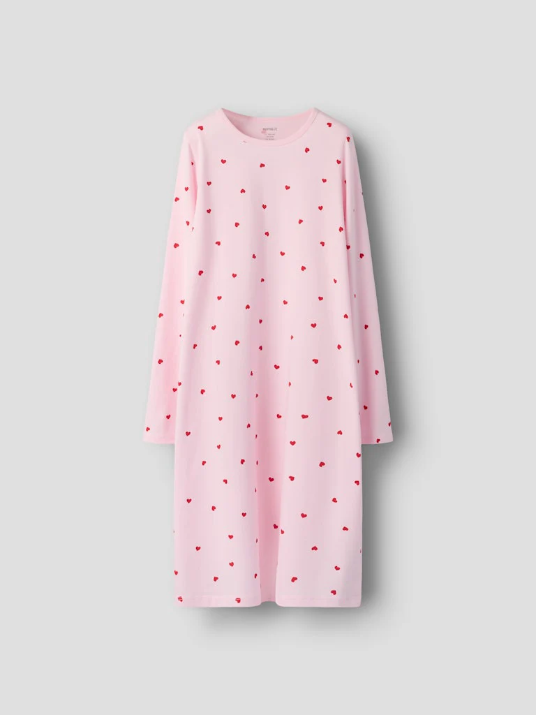 Name It lasten yöpaita NKFNIGHTGOWN HEARTS NOOS, vaaleanpunainen - Image 3