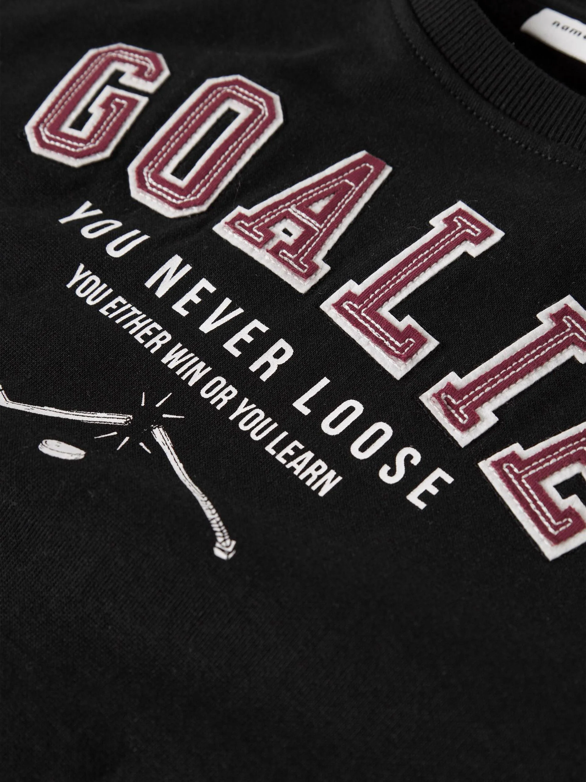 Name it lasten college NKMSHAWN LS NREG SWEAT BRU, musta - Image 4