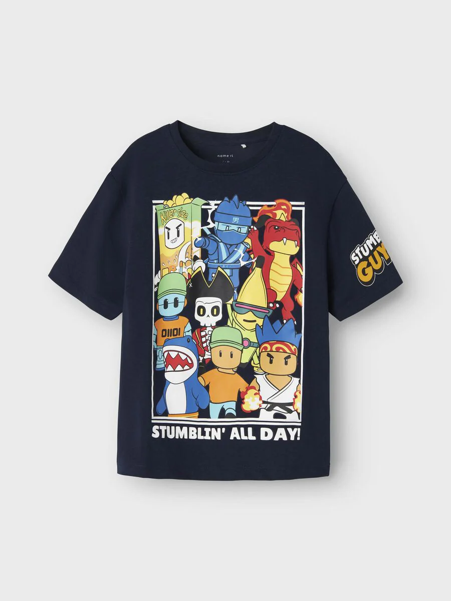 Name It lasten t-paita NKMSTUFF STUMBELG SS NREG TOP, tummansininen