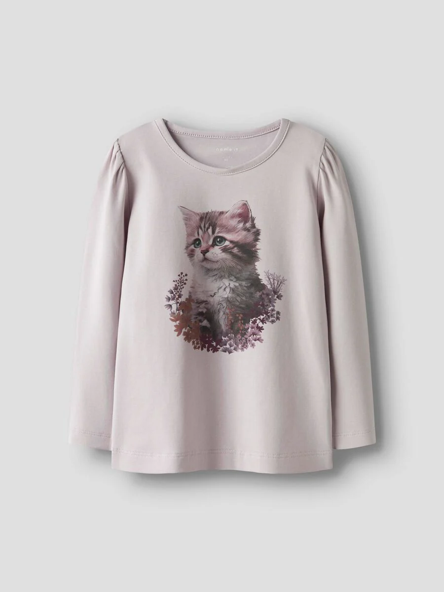 Name It lasten pitkähihainen paita NMFBOLORAS LS TOP, vaalea lila - Image 3