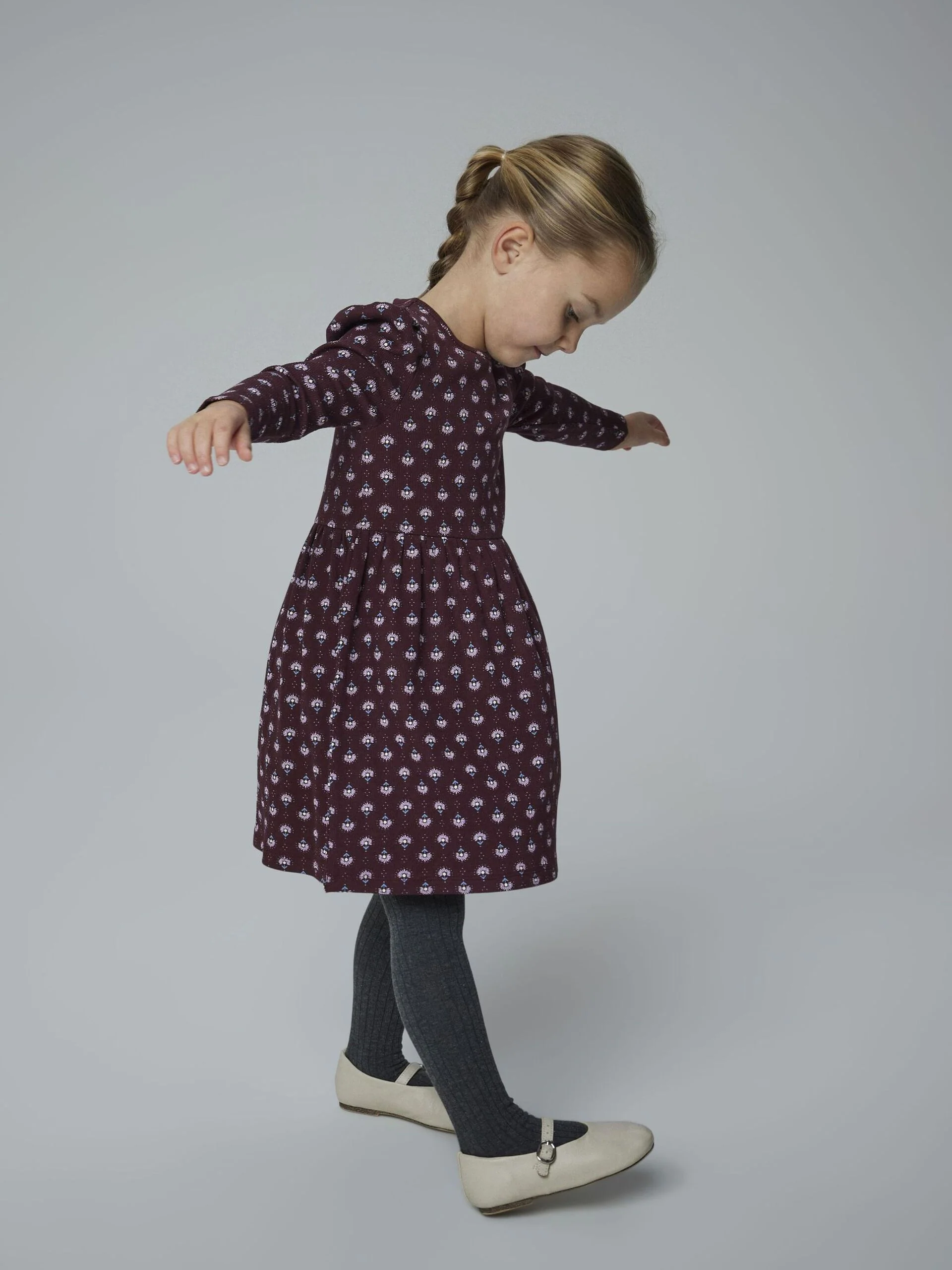 Name It lasten mekot NMFONINE LS DRESS, viininpunainen - Image 4