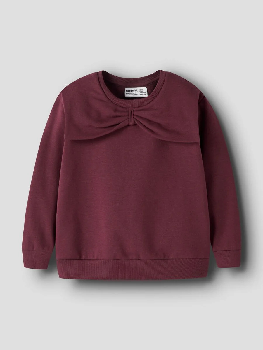 Mame It lasten collegepaita NMFSOVEA LS NREG SWEATSHIRT, viininpunainen