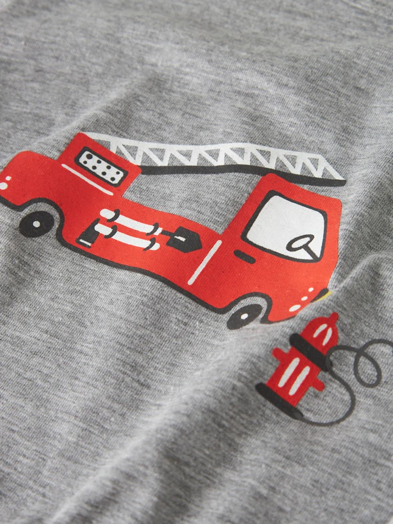 Name It lasten pyjama NMMNIGHTSET GREY FIRETRUCK NOOS, keskiharmaa - Image 5