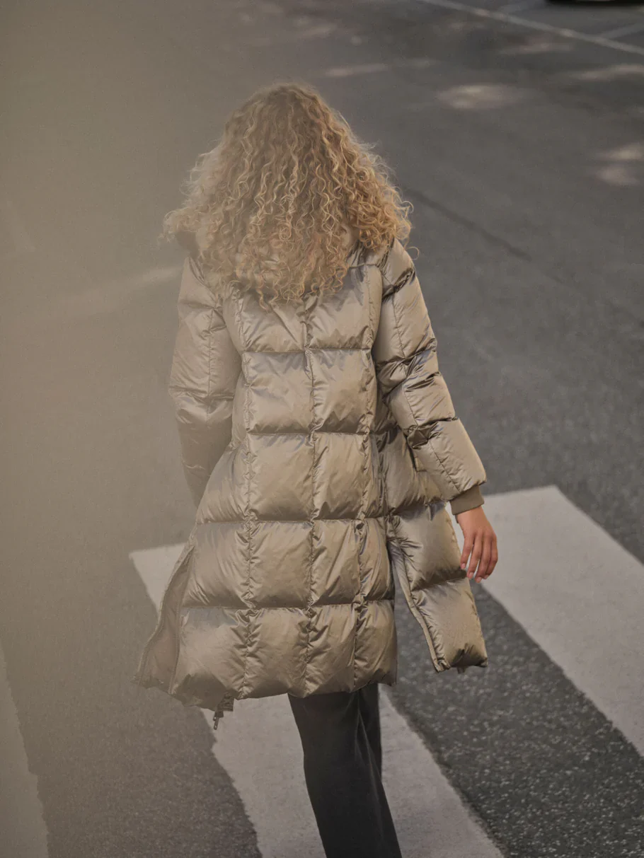 Mos Mosh naisten untuvatakki Nova Metallic Down Jacket, ruskeanharmaa - Image 2