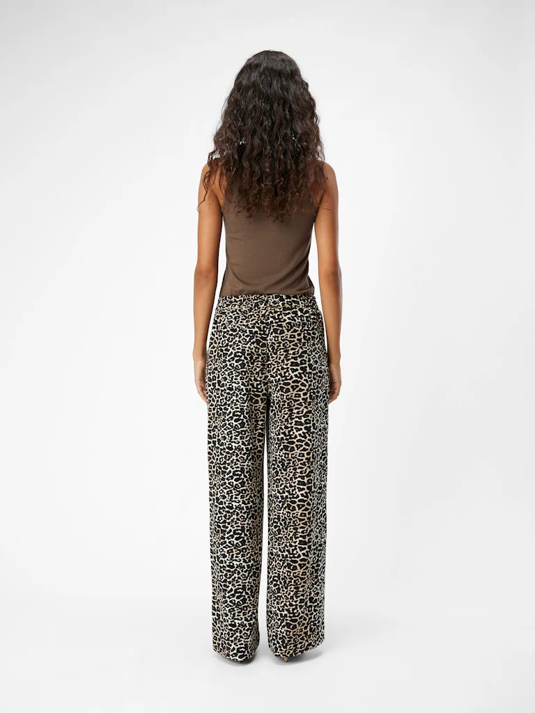 Object naisten housut, OBJALBA LISA WIDE PANT PRINT Humus - Image 2