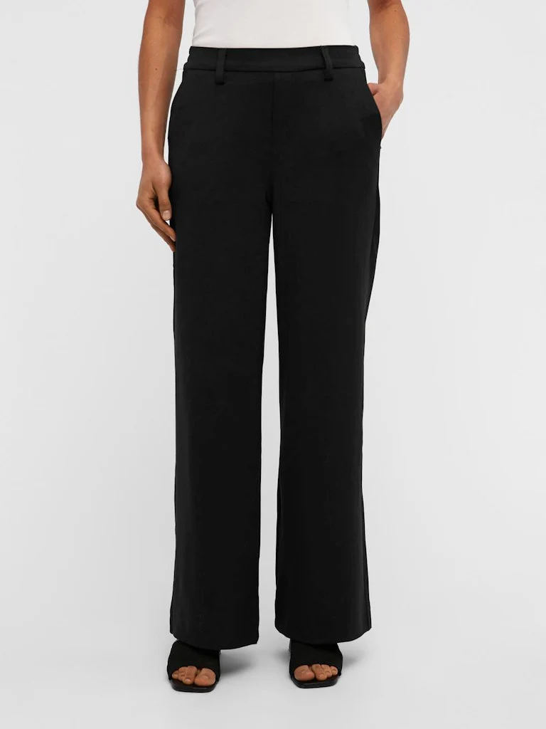 Object naisten housut OBJLisa Wide Pant, musta - Image 3