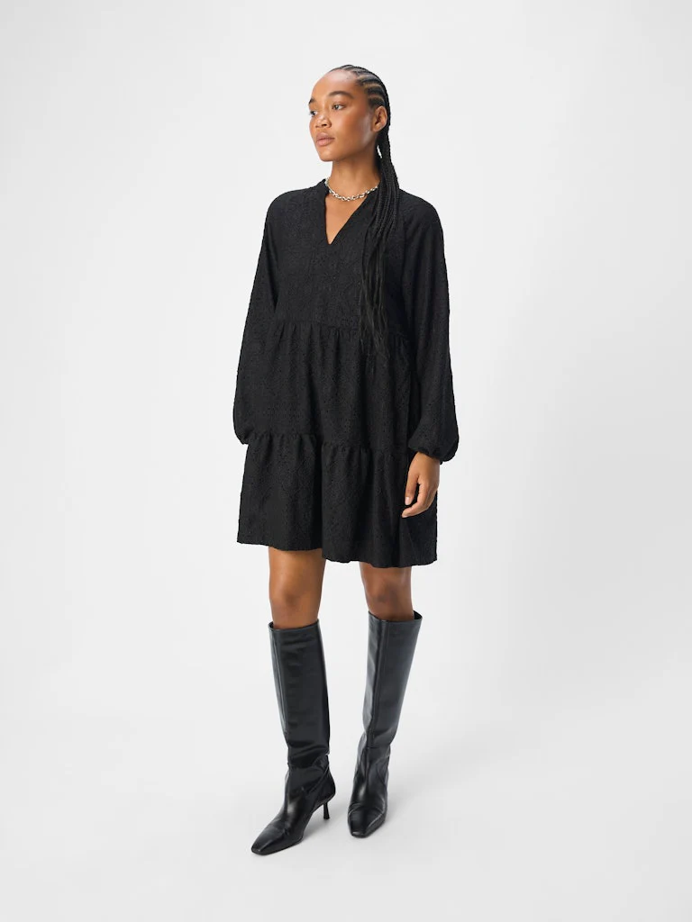 Object naisten mekko, OBJFEODORA GIA L/S DRESS Musta - Image 3