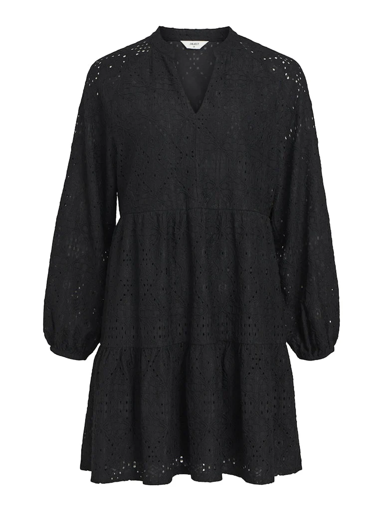 Object naisten mekko, OBJFEODORA GIA L/S DRESS Musta - Image 4