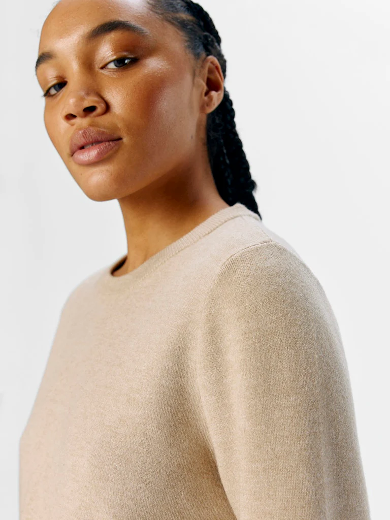 Object naisten neule, OBJREYNARD SQUARE SLEEVE O-NECK Humus - Image 5