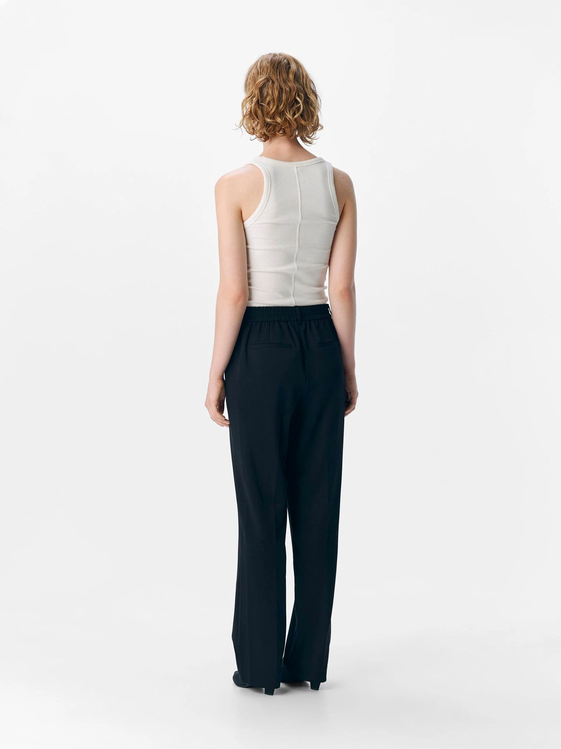 Object naisten suorat housut, OBJLISA MW STRAIGHT PANT Black - Image 3
