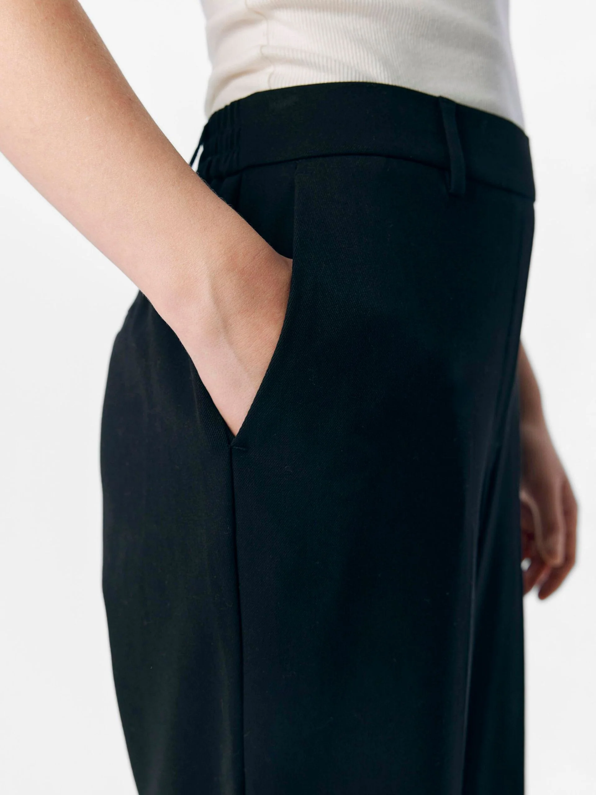 Object naisten suorat housut, OBJLISA MW STRAIGHT PANT Black - Image 5