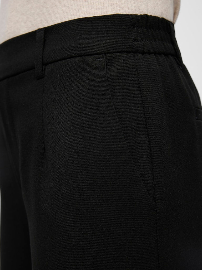Object naisten housut OBJLisa Cropped Wide Pant Div, Black - Image 3
