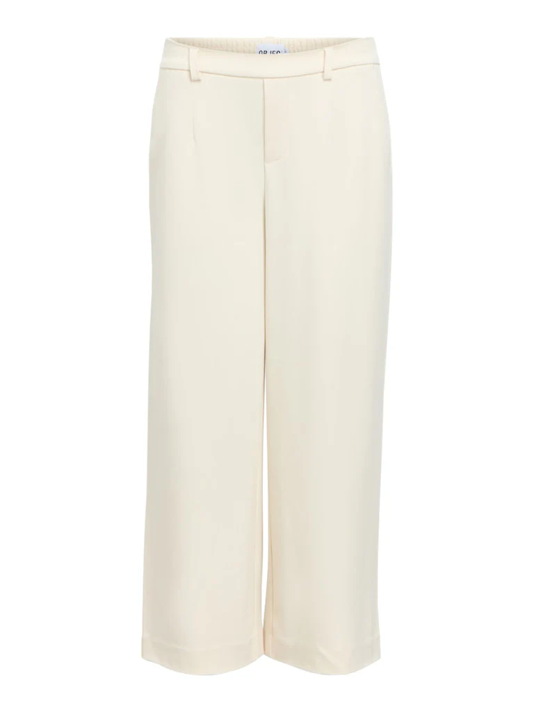 Object naisten housut OBJLisa Cropped Wide Pant Div, Sandshell - Image 2