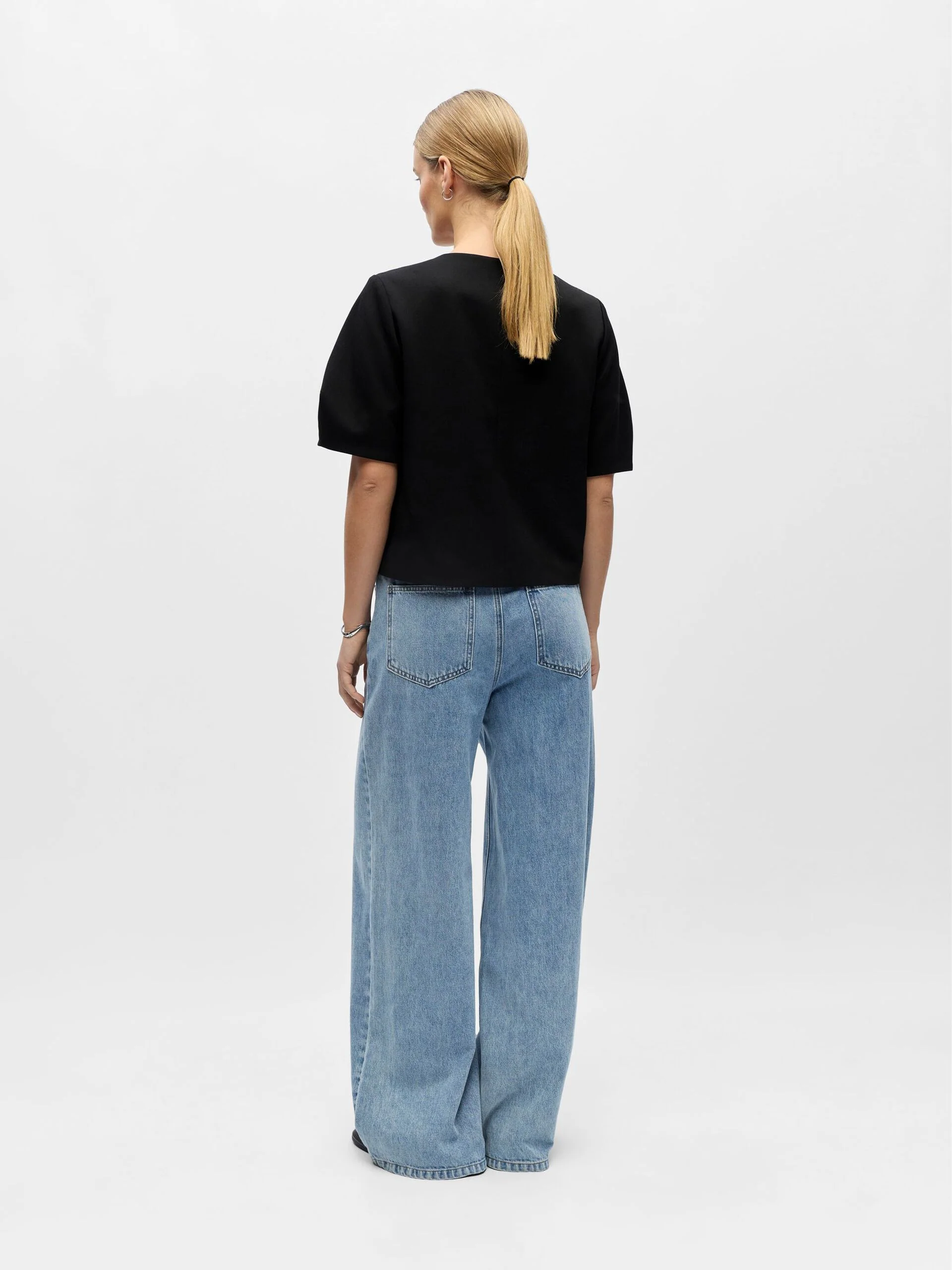 Object naisten paita OBJLISA S/S Re Top, musta - Image 3