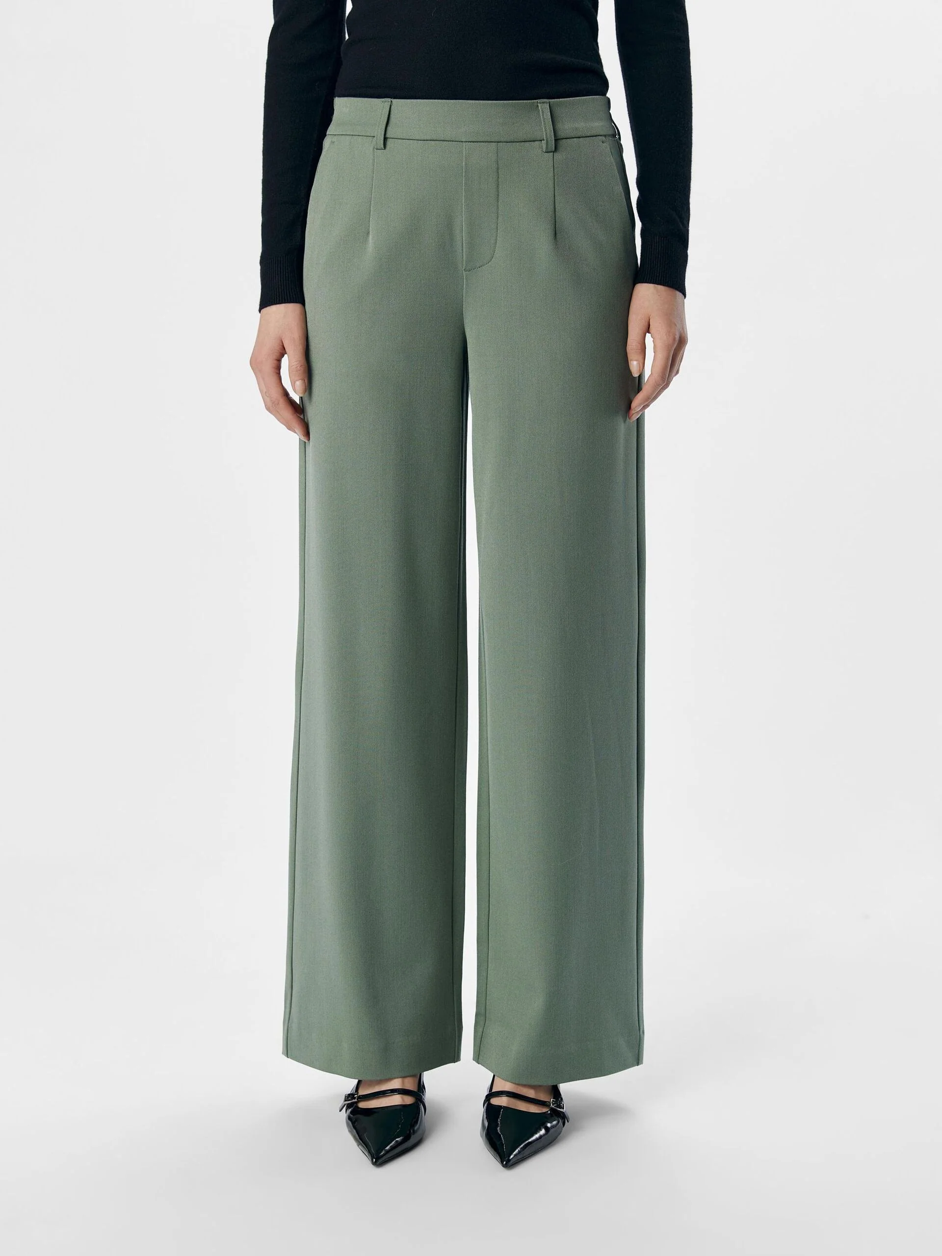 Object Naisten Housut, OBJLISA WIDE PANT NOOS H Laurel Wreath - Image 2