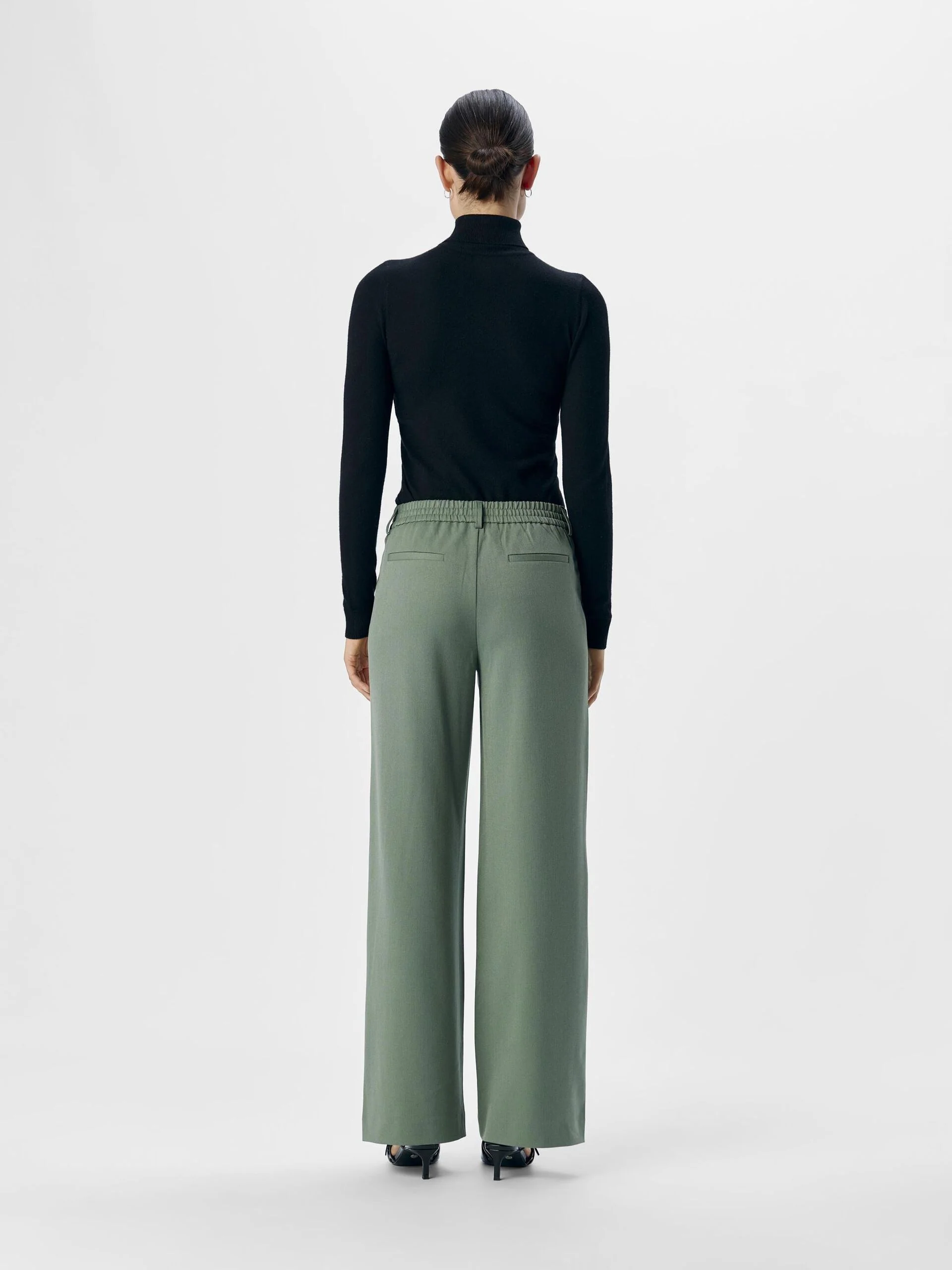 Object Naisten Housut, OBJLISA WIDE PANT NOOS H Laurel Wreath - Image 4