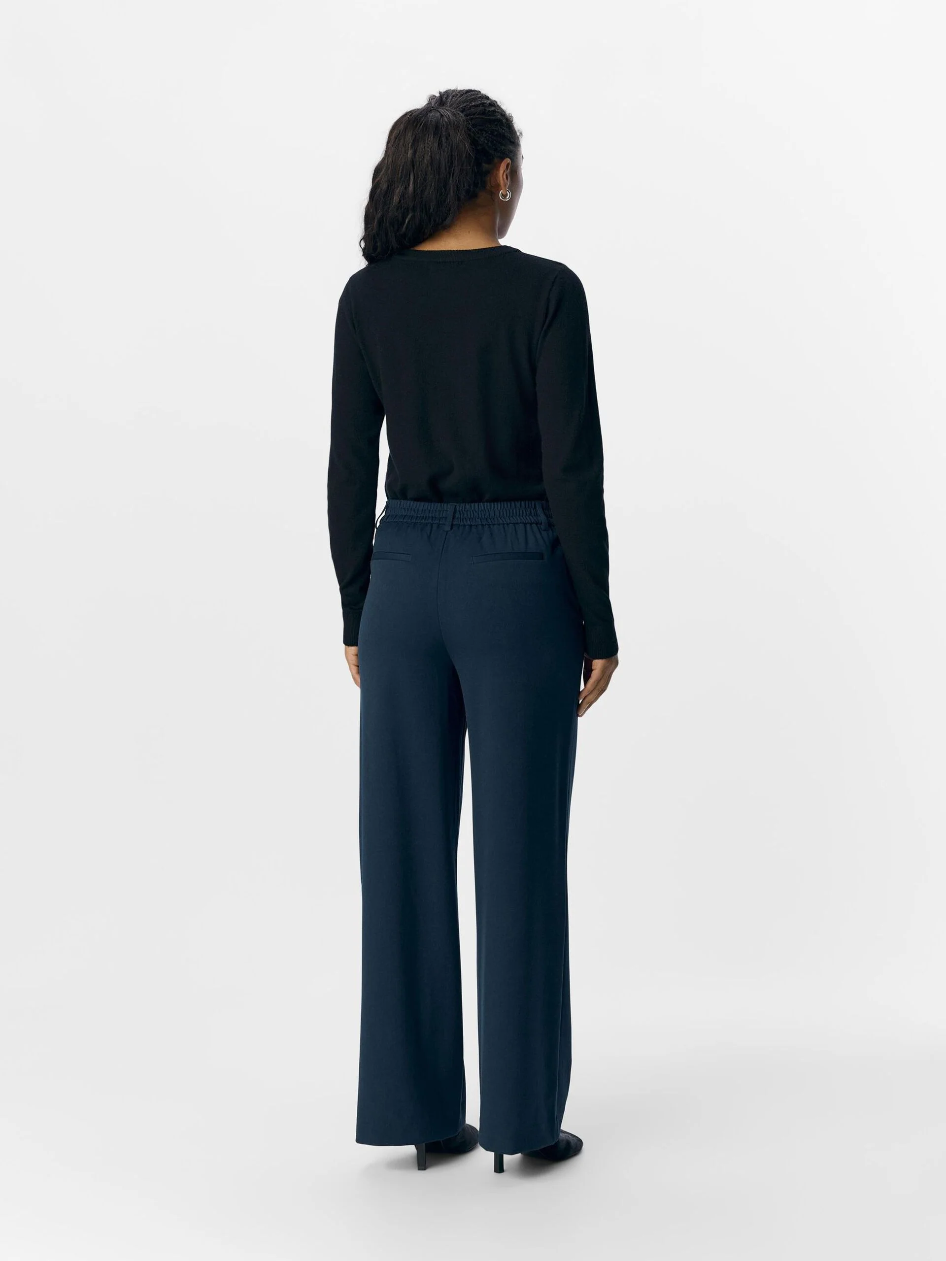 Object naisten housut OBJLisa Wide Pant, Sky Captain - Image 2