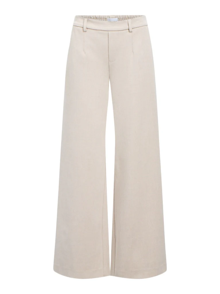 Object naisten housut OBJLisa Wide Pant, Humus Melange - Image 4