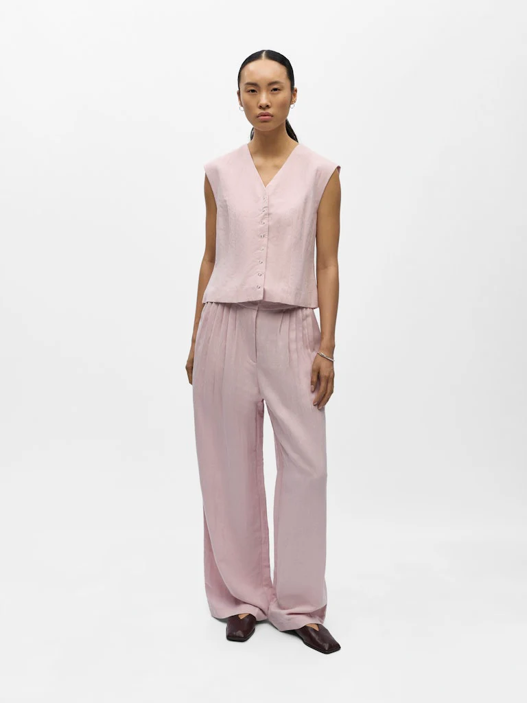 Object naisten liivi OBJMolly S/L RE Waistcoat 144, Pale Lilac - Image 3