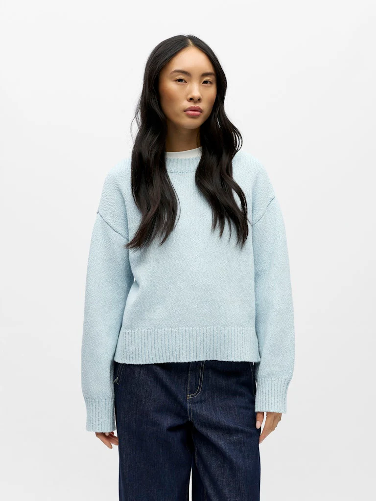 Object naisten neulepusero Objsima L/S Lo Knit Pullover Noos, Winter Sky