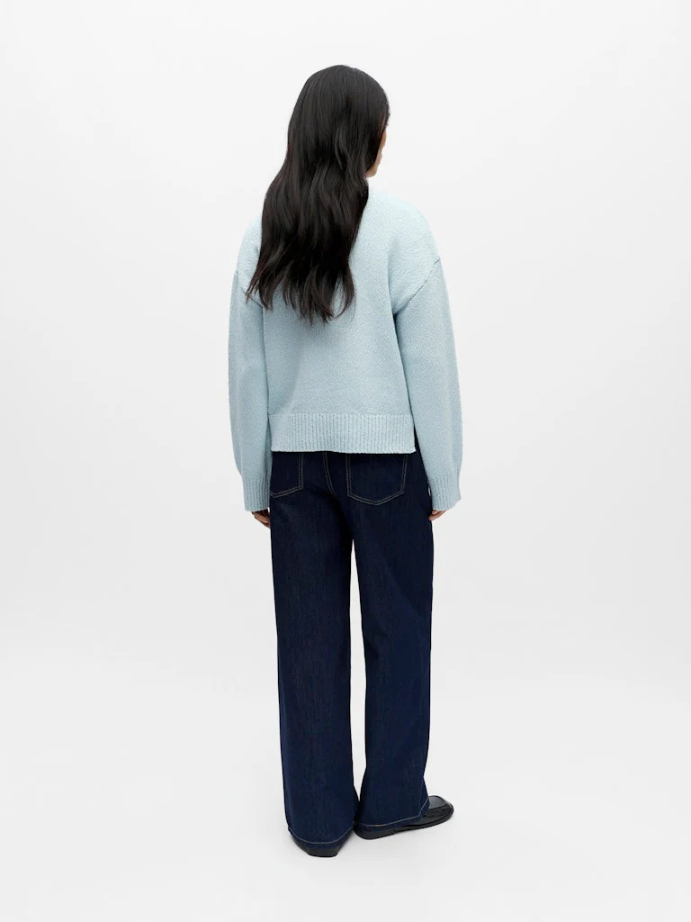 Object naisten neulepusero Objsima L/S Lo Knit Pullover Noos, Winter Sky - Image 3
