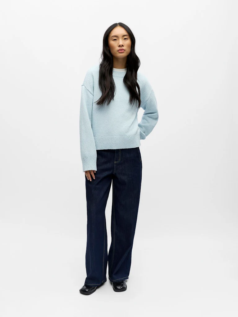 Object naisten neulepusero Objsima L/S Lo Knit Pullover Noos, Winter Sky - Image 5