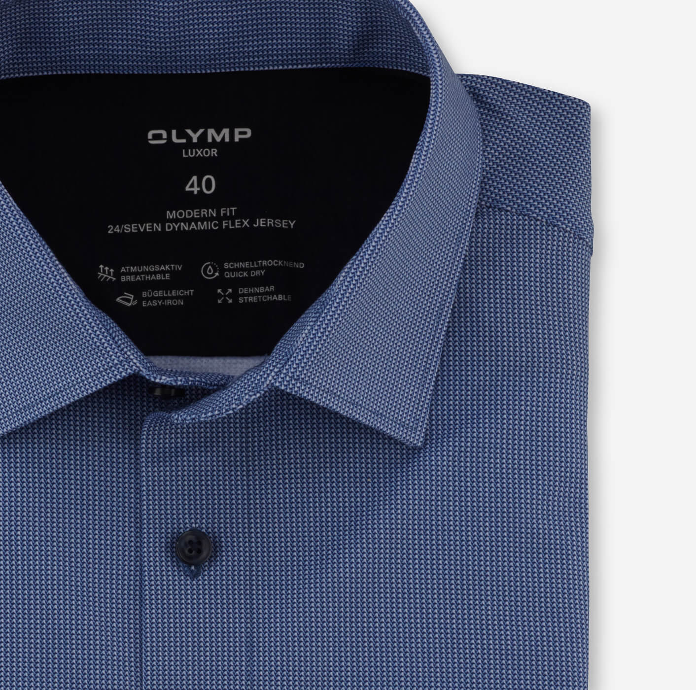 Olymp luxor 24/7 kauluspaita, modern fit Sininen Kuosi - Image 2